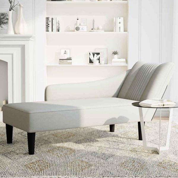 vidaXL Chaise longue met rechterarmleuning fluweel lichtgrijs