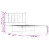 vidaXL Bedframe met hoofdbord metaal wit 107x203 cm