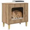 vidaXL Kattenhuis Ambachtelijk eiken 51 x 30 x 52 cm Bewerkt hout