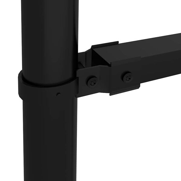 vidaXL Tuinhek met speren bovenkant (1-1,25)x13,6 m staal zwart