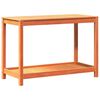 vidaXL Oppottafel met schap 108x50x75 cm massief grenenhout wasbruin