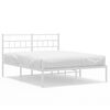 vidaXL Bedframe met hoofdbord metaal wit 140x190 cm