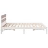 vidaXL Bedframe met hoofdeinde Bruin 140 x 200 cm Massief grenenhout