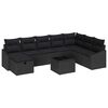 vidaXL Tuin Sofa Set met kussen 9 pcs Zwart 55 x 62 x 69 cm Poly riet