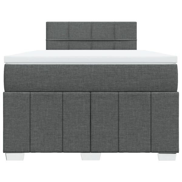 vidaXL Boxspring met matras stof donkergrijs 120x190 cm