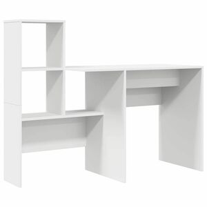 vidaXL Bureau Wit Bewerkt hout 131,5 x 50 x 106,5 cm