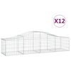 vidaXL Schanskorven 12 st gewelfd 200x50x40/60 cm gegalvaniseerd ijzer