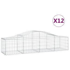 vidaXL Schanskorven 12 st gewelfd 200x50x40/60 cm gegalvaniseerd ijzer