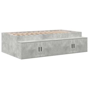 vidaXL Bedframe met lade Beton Grijs 70 x 190 cm Bewerkt hout