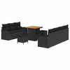 vidaXL Tuin Sofa Set met kussen met opslag 10 pcs Zwart