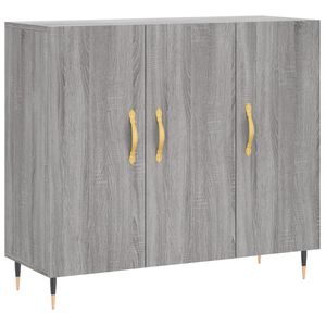 vidaXL Dressoir 90x34x80 cm bewerkt hout grijs sonoma eikenkleurig