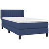 vidaXL Boxspring met matras stof blauw 100x200 cm