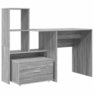 vidaXL Bureau Grijs Sonoma Bewerkt hout 131,5 x 50 x 106,5 cm