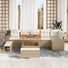 vidaXL Tuin Sofa Set 9 pcs Beige poly rattan