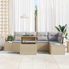 vidaXL Tuin Sofa Set met opslag 6 pcs Beige Poly riet