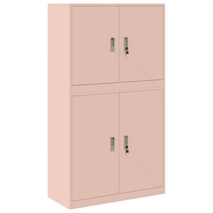 vidaXL Opbergkast 2 st Roze 90 x 40 x 160 cm Staal Vergrendelbaar
