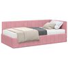 vidaXL Hoekbedframe met Matras 2 st Roze 90 x 190 cm Fluweel