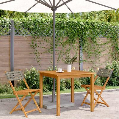 vidaXL Bistrostoelen 2 st massief acaciahout en poly rattan grijs