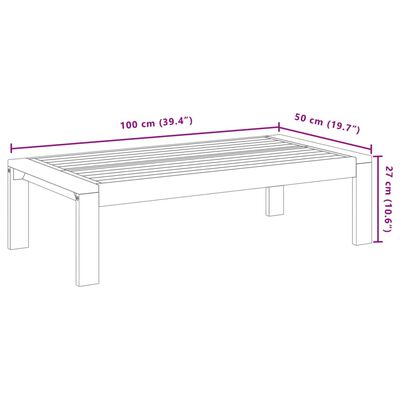 vidaXL Tuintafel 100x50x27 cm massief acaciahout