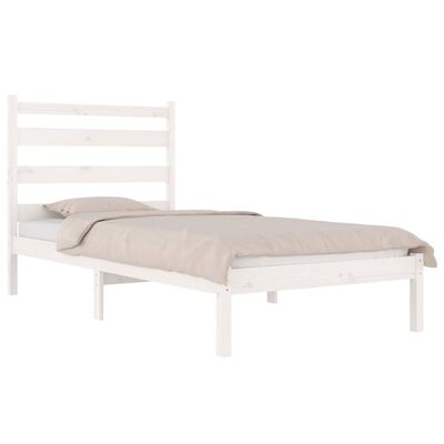 vidaXL Bedframe massief grenenhout wit 100x200 cm