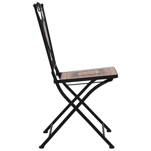vidaXL Bistrostoelen moza&iuml;ek 2 st oranje en grijs