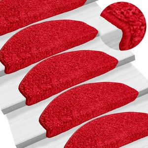 vidaXL Trapmatten 10 st 65x21x4 cm Rood Halfrond Groot