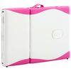 vidaXL Massagetafel inklapbaar 4 zones hout wit en roze