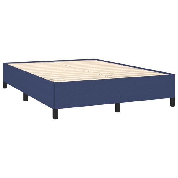 vidaXL Bedframe zonder matras stof blauw 140x190 cm