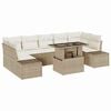vidaXL Bankstel 8 st Beige en Cr&egrave;me poly rattan