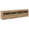 vidaXL TV Wandkasten 2 st Artisan Eiken Bewerkt hout