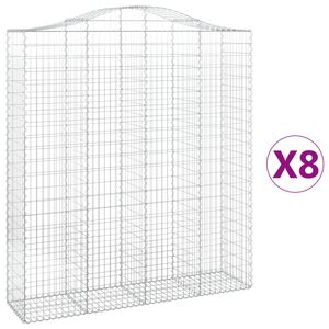 vidaXL Schanskorven 8 st gewelfd 200x50x220/240 cm ijzer