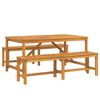 vidaXL Tuin eettafelset 3 st Bruin Massief Acaciahout