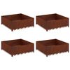 vidaXL Gazonrand 4 pcs 100 x 100 x 35 cm Staal Roestig