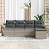 vidaXL Tuin Sofa Set met kussen 5 pcs Lichtgrijs poly rattan
