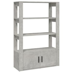 vidaXL Dressoir 80x30x119,5 cm bewerkt hout betongrijs