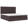 vidaXL Ottoman bed met matras 180x200cm stof donkerbruin