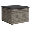 vidaXL Tuinkruk met kussen 55x55x37 cm poly rattan grijs