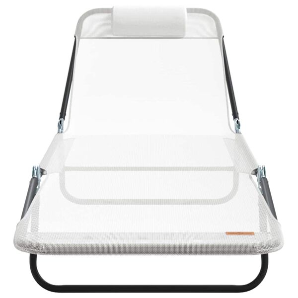 vidaXL Opvouwbare zonnebed Crème 182 x 55 x 85.5cm Textileen