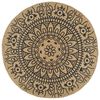 vidaXL Vloerkleed handgemaakt met donkerblauwe print 90 cm jute