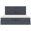 vidaXL Ottoman bed met matrassen 200x200cm fluweel donkergrijs