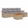 vidaXL Tuinbankenset 6 st Beige en Licht Grijs poly rattan