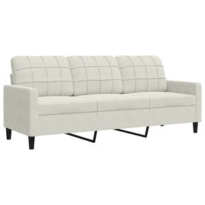 vidaXL Driezitsbank 180 cm fluweel cr&egrave;mekleurig
