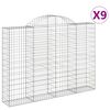 vidaXL Schanskorven 9 st gewelfd 200x30x140/160 cm ijzer
