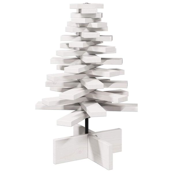 vidaXL Kerstdecoratie kerstboom 60 cm massief grenenhout wit