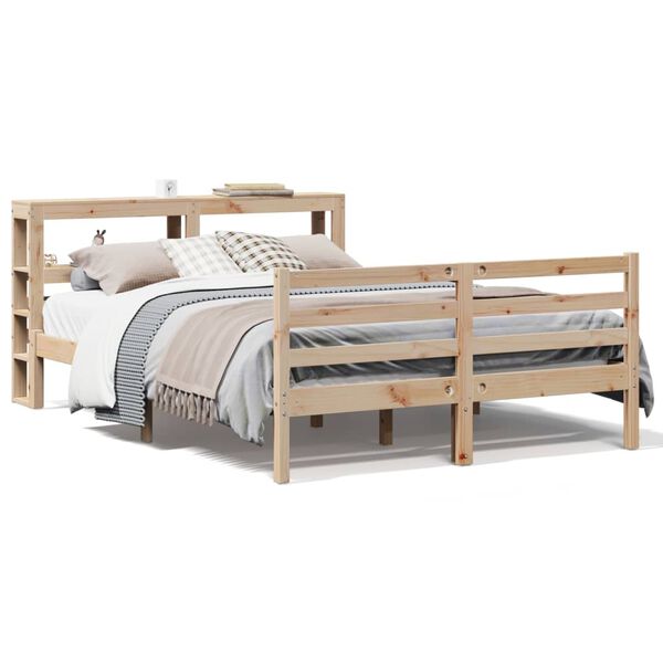 vidaXL Bedframe zonder matras massief grenenhout 140x190 cm