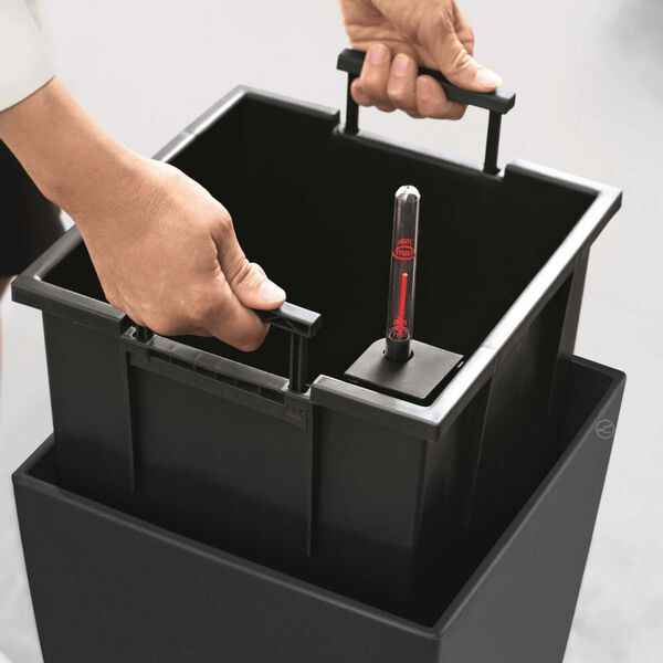 LECHUZA Plantenbak Cubico 40 ALL-IN-ONE houtskool 18194