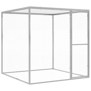 vidaXL Kattenkooi 1,5x1,5x1,5 m gegalvaniseerd staal