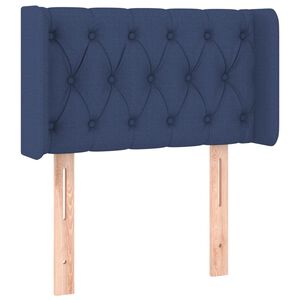 vidaXL Hoofdbord met randen 83x16x78/88 cm stof blauw