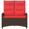 vidaXL Tuinbank Bruin en Rood 105 x 60 x 112 cm Staal en Polyester