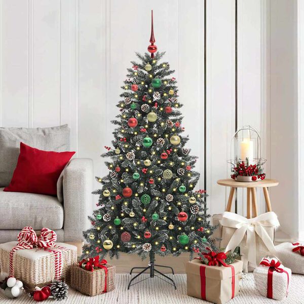 vidaXL Kunstkerstboom met 150 LED Groen 150 cm PVC en Plastic en Staal